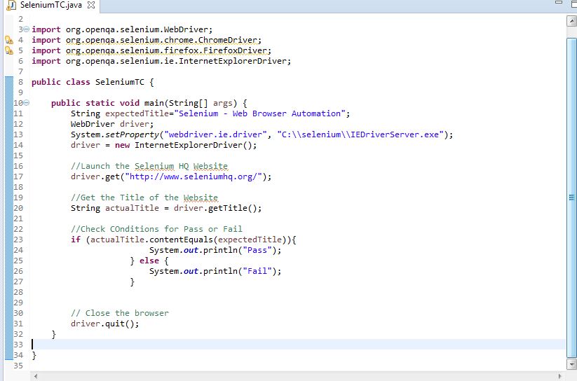 First Selenium Script With Browser Launch And Verifying Page Title